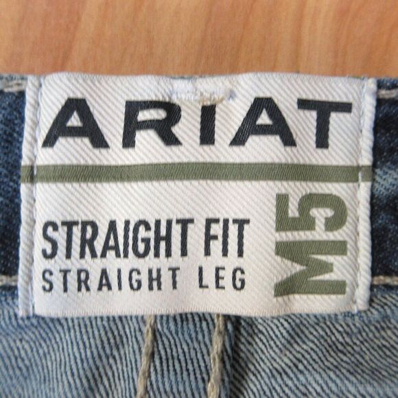 ARIAT M5 Gambler Stackable Straight Fit Straight Leg Denim Jeans Mens Sz 32x30 - Picture 9 of 16